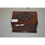 Small hardwood box with carved floral decoration