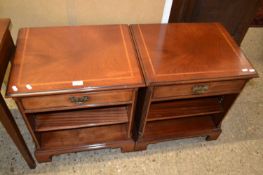 Pair of reproduction mahogany bedside cabinets