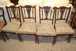 Set of four late Victorian dining chairs