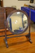 Circular mahogany framed swing dressing table mirror