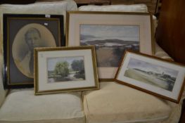 Mixed Lot: Four various assorted pictures to include a portrait photograph