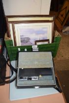 Vintage cine camera together with a quantity of assorted pictures and prints
