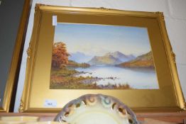 Thompson, Loch side scene, framed and glazed