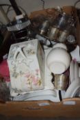 One box of various household china and glass wares