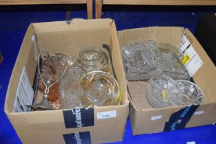 Two boxes of various glass wares