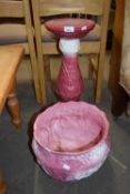 Pink and white glazed jardiniere stand