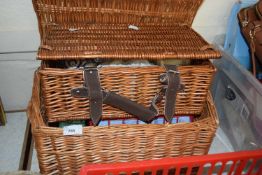 Two wicker hampers with a quantity of royal commemoratives and collectors tins