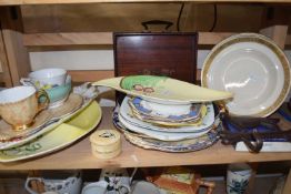 Mixed Lot: Various decorated plates, small serving tray etc