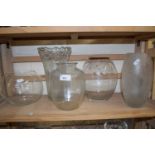 Mixed Lot: Clear glass vases