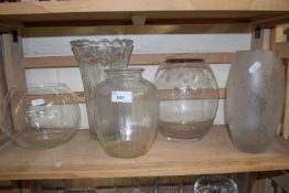 Mixed Lot: Clear glass vases
