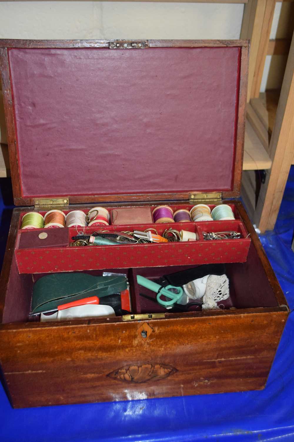 Mahogany sewing box