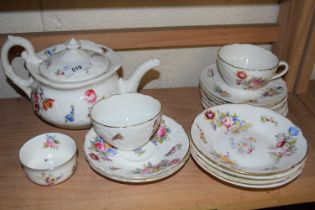 Quantity of Coalport floral decorated tea wares
