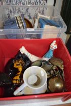 Mixed Lot: Ceramics, glass ware, pewter tankard, metal wares etc - 2 boxes