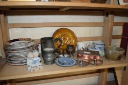 Mixed Lot: Assorted wares to include pewter tankards, small copper box, Wedgwood Jasper wares,