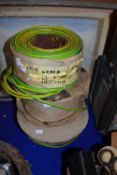 Three reels of electric cable