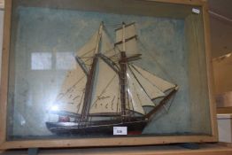 Model diorama of the sailing boat Ellis