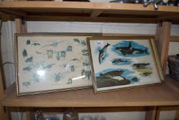 Group of vintage framed prints produced for the Mammal Society