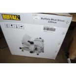 A Buffalo meat slicer, boxed