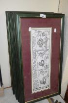 Quantity of Grass Roots cartoon strips, framed