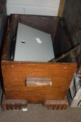 Wooden storage box and two metal storage boxes (3)