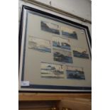 A group of framed Japanese coloured prints