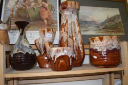 Mixed Lot: German pottery vases and jardiniere