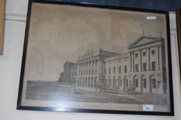 View of Hevingham Hall, engraving, framed