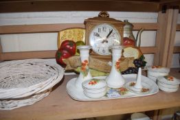 Mixed Lot: Dressing table items, modern wall clock etc