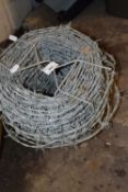 Reel of barbed wire