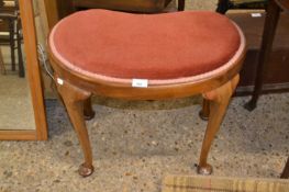 Kidney shaped dressing table stool with upholstered top