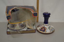 Two large British Navy Pussers Rum decanters (opened)