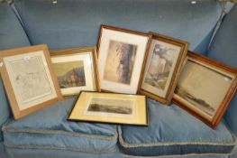 Group of various mixed watercolours, prints etc