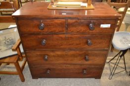 Victorian mahogany chest of two short over three long drawers