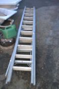 An aluminium ladder and a further stepladder (2)