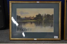 Late 19th or early 20th Century study of Blickling Hall, watercolour, unsigned, framed and glazed