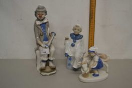 Mixed Lot: Three various Lladro style figures