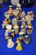 Mixed Lot: Various small character jugs to include Royal Doulton plus further assorted porcelain
