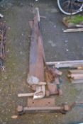 Mixed Lot: Pit saws, vintage jack, guillotine etc