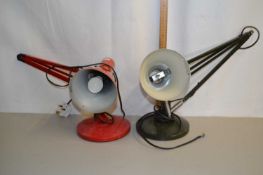 Two vintage anglepoise lamps