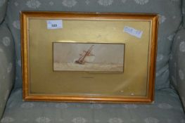 F J Aldridge, study of a ship of rough seas, framed and glazed