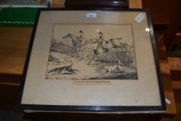 After Henry Alken monochrome print Some of the Right Sort Doing the Thing, framed and glazed