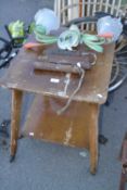 Mixed Lot: Sash window weights, a pair of light fittings and a occasional table