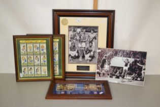 Ipswich Town Football Club - A group of various framed photographs and cards relating to FA Cup