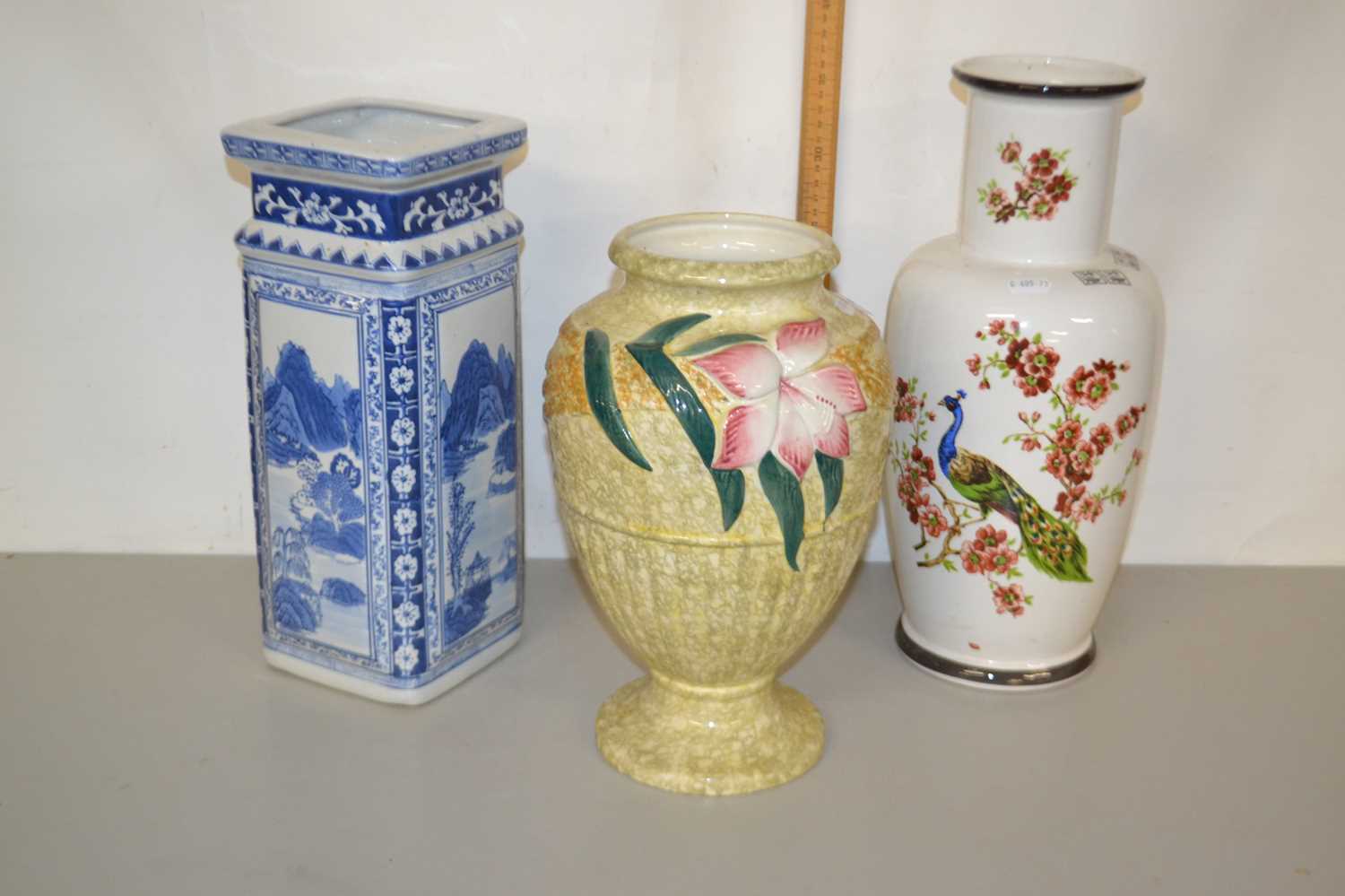 Mixed Lot: Two modern Oriental vases and one other (3)