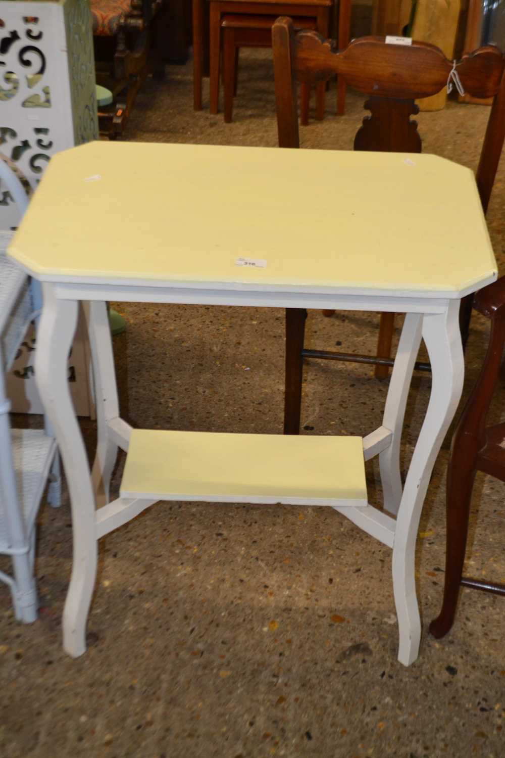 An Edwardian painted two tier table