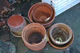 Quantity of various terracotta plant pots