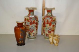 Mixed Lot: A pair of early 20th Century Japanese vases and three others (5)