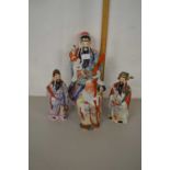 Group of four modern Oriental porcelain figures