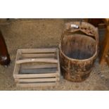 Chinese well bucket together with a slatted wooden crate (2)