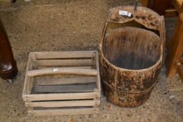 Chinese well bucket together with a slatted wooden crate (2)